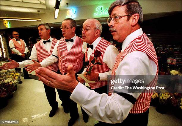 Quartets from the Bull Run Troubadours, a barber shop singing group, fanned out across Prince William County on Valentine's Day bringing singing...