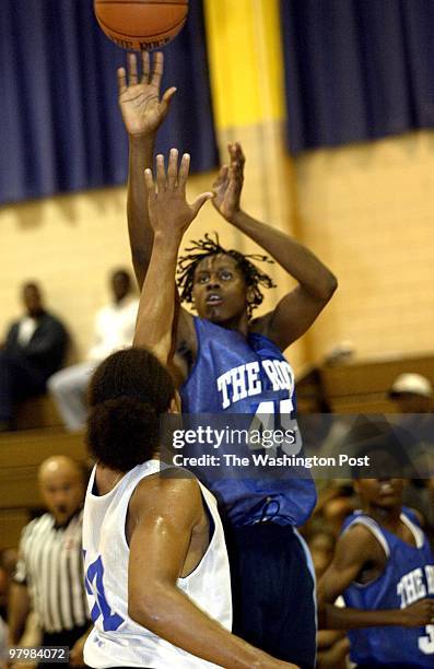 06/12/03 PHOTO BY: JOEL RICHARDSON 143349 THE ROCK SUMMER LEAGUE STARTS AT HIGH POINT HIGH SCHOOL ,,,SPRINGBROOK VS DEMATHA ,,,DEMATHA'S 45 JEFF ALLEN