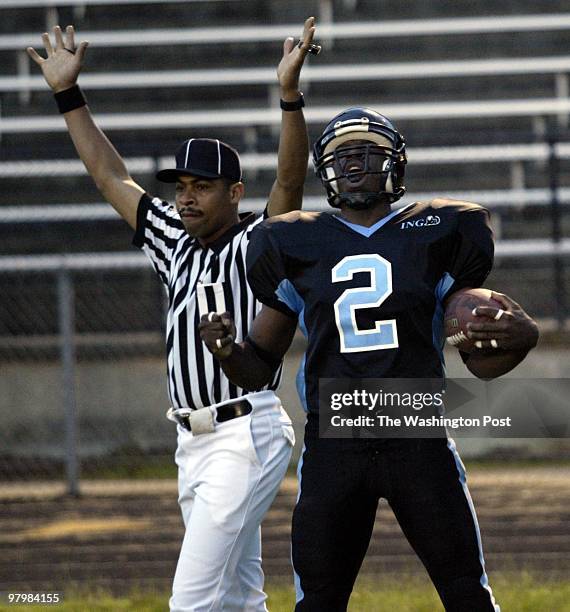 McFARLANE CELEBRATES THE RAGES 1ST TOUCHDOWN.