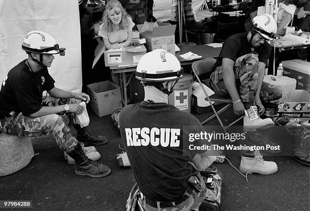 TentCity 9/19/01 A tent city has been set up outside the Pentagon to supply disaster workers with donated clothing items, toiletries and a variety of...