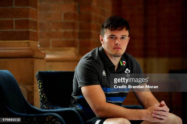 Sydney , Australia - 21 June 2018; Jacob Stockdale poses for a portrait after an Ireland rugby press conference in Sydney, Australia.