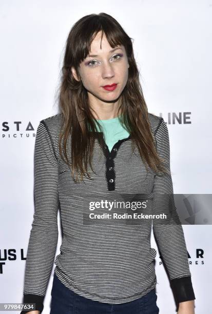 Annie Hardy attends Dark Star Pictures' "The Icarus Line Must Die" Los Angeles premiere at the Regent Theater on June 20, 2018 in Los Angeles,...