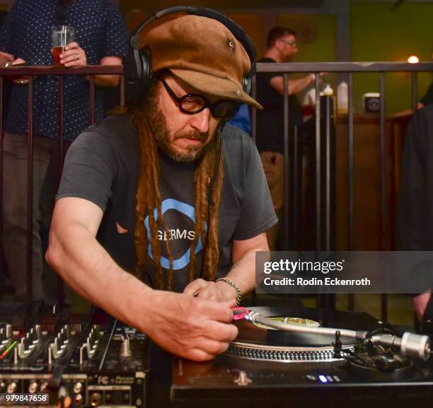 Keith Morris DJs at the Dark Star Pictures' "The Icarus Line Must Die" Los Angeles premiere at the Regent Theater on June 20, 2018 in Los Angeles,...