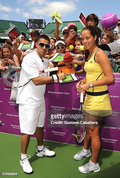 Jay Sean and Ana Ivanovic attends Sony Ericsson Celebrity Exhibition Match at Crandon Park Tennis Center on March 23, 2010 in Key Biscayne, Florida.