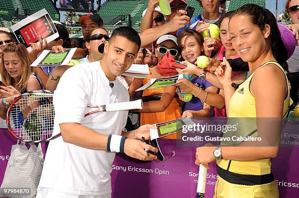 Jay Sean and Ana Ivanovic attends Sony Ericsson Celebrity Exhibition Match at Crandon Park Tennis Center on March 23, 2010 in Key Biscayne, Florida.