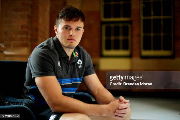 Sydney , Australia - 21 June 2018; Jacob Stockdale poses for a portrait after an Ireland rugby press conference in Sydney, Australia.