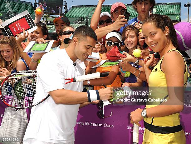 Jay Sean and Ana Ivanovic attends Sony Ericsson Celebrity Exhibition Match at Crandon Park Tennis Center on March 23, 2010 in Key Biscayne, Florida.