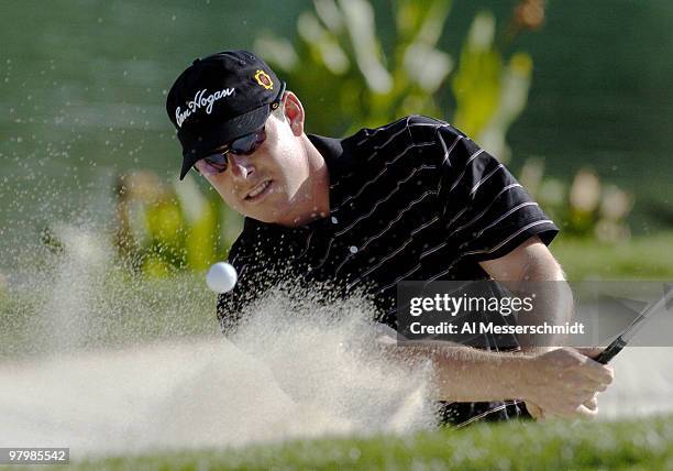 Justin Leonard blasts from the sand during the second round at the PGA Tour - 45th Bob Hope Chrysler Classic Pro Am at La Quinta Country Club January...