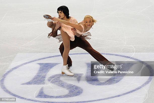 Maria Mukhortova and Maxim Trankov of Russian compete in the Pairs short program during the 2010 ISU World Figure Skating Championships on March 23,...