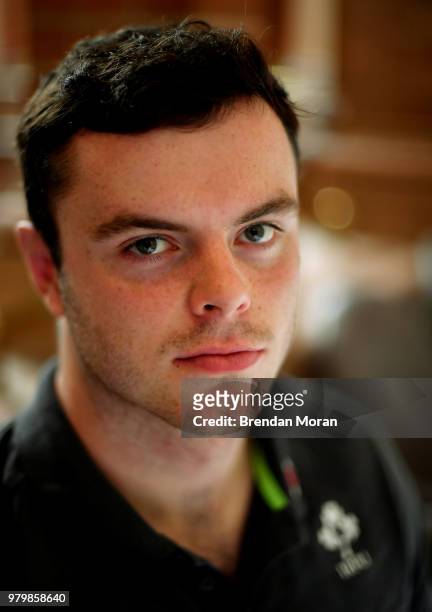 Sydney , Australia - 21 June 2018; James Ryan poses for a portrait after an Ireland rugby press conference in Sydney, Australia.