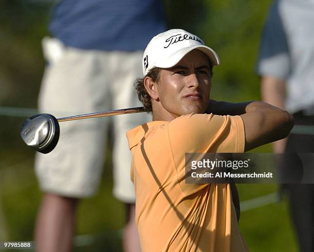 Adam Scott tees off during final-round play at the PGA Tour's Players Championship March 28, 2004.