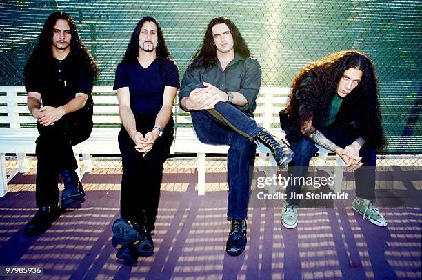 Heavy Metal band Type O Negative Kenny Kickey, Johnny Kelly, Peter Steele, and Josh Silver pose for a portrait in Los Angeles, California on July 25,...