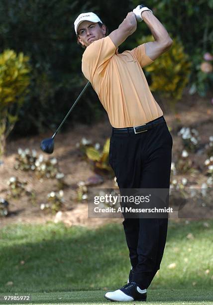 Adam Scott tees off during final-round play at the PGA Tour's Players Championship March 28, 2004.