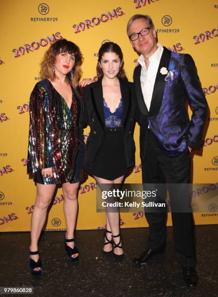 Co-Founder and Executive Creative Director of Refinery29, Piera Gelardi, Anna Kendrick, and Paul Feig attend Refinery29's 29Rooms San Francisco: Turn...
