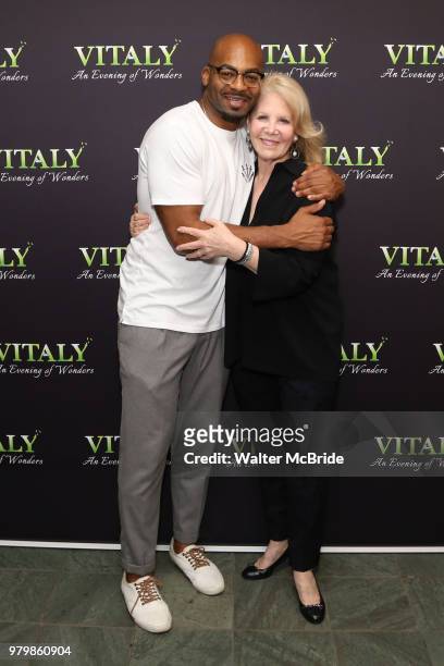 Brandon Victor Dixon and Daryl Roth attends the Off-Broadway Opening Night arrivals for 'Vitaly: An Evening of Wonders' at the Westside Theatre on...