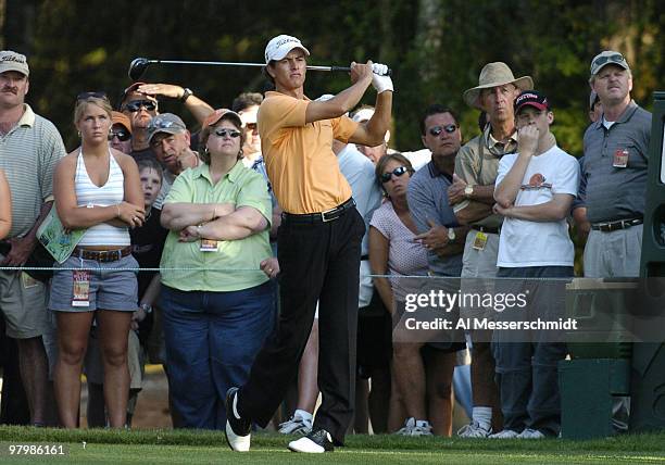 Adam Scott tees off during final-round play at the PGA Tour's Players Championship March 28, 2004.