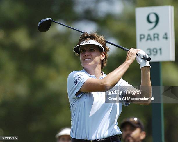 Michele Redman follows a tee shot during the final round of the LPGA Michelob Ultra Open in Williamsburg, Virginia, May 9, 2004.