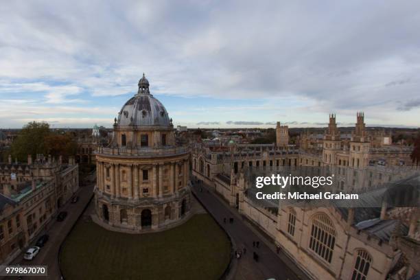 bodleian library and all souls college in oxford, england - all souls college stock pictures, royalty-free photos & images
