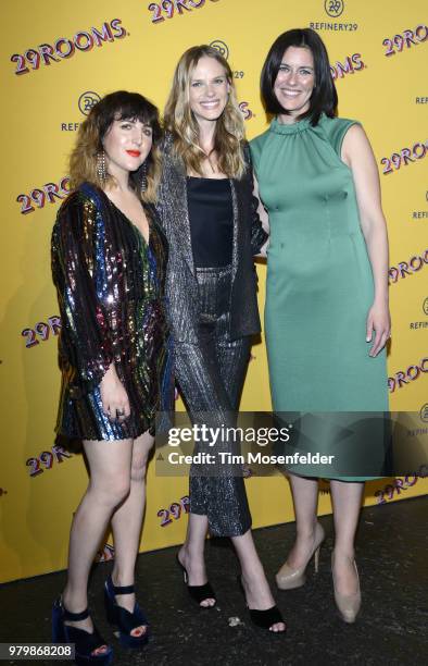 Piera Gelardi Anne Vyalitsyna, and Sarah Personette attend Refinery29's 29Rooms San Francisco Turn it into Art opening party on June 20, 2018 in San...