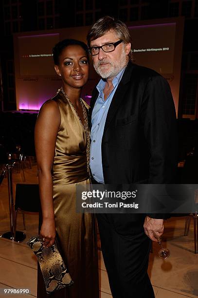 Actress Dennenesch Zoude and husband Carlo Rola attend the 'Deutscher Hoerfilmpreis' 2010 on March 23, 2010 in Berlin, Germany.