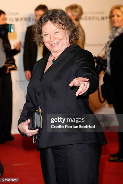 Actress Ursula Werner attends the 'Deutscher Hoerfilmpreis 2010' at the atrium of the German Bank on March 23, 2010 in Berlin, Germany.