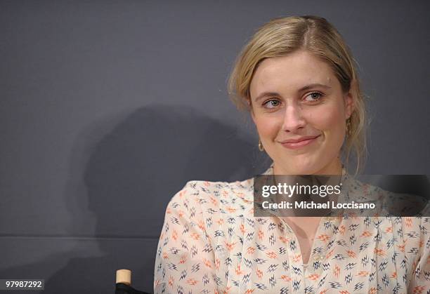 Actress Greta Gerwig appears at the Apple Store Soho as part of the Meet the Actors series on March 23, 2010 in New York City.