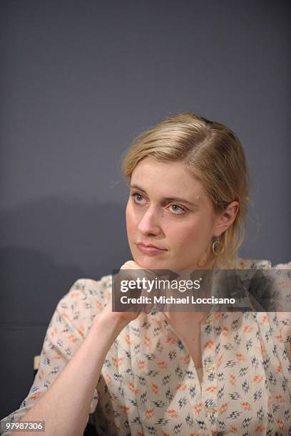 Actress Greta Gerwig appears at the Apple Store Soho as part of the Meet the Actors series on March 23, 2010 in New York City.