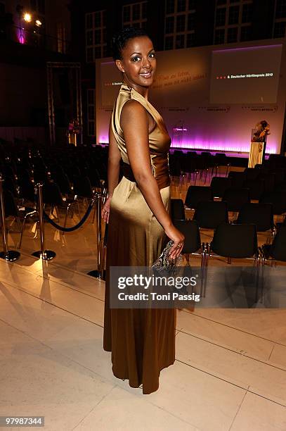 Actress Dennenesch Zoude attends the 'Deutscher Hoerfilmpreis' 2010 on March 23, 2010 in Berlin, Germany.