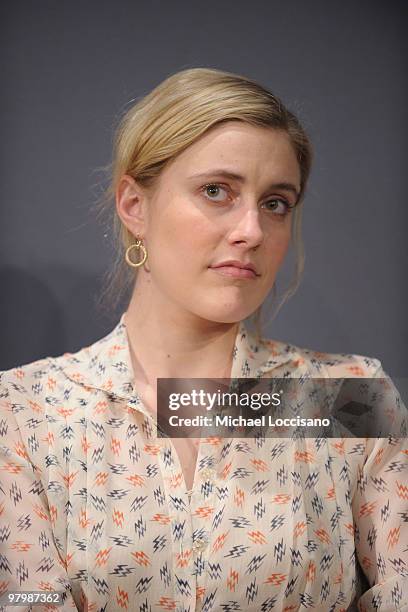 Actress Greta Gerwig appears at the Apple Store Soho as part of the Meet the Actors series on March 23, 2010 in New York City.