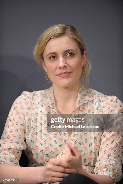 Actress Greta Gerwig appears at the Apple Store Soho as part of the Meet the Actors series on March 23, 2010 in New York City.