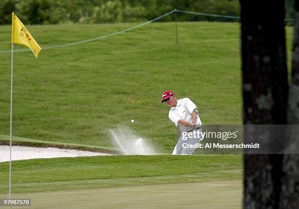 Garrett Willis blasts from the sand during first-round play at the FedEx St. Jude Classic May 27, 2004 at the Tournament Players Club Southwind,...