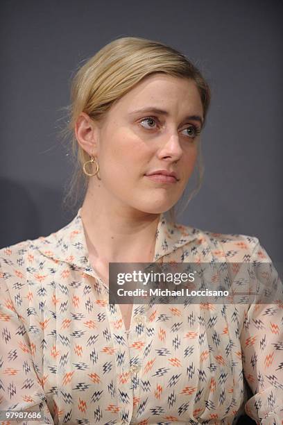 Actress Greta Gerwig appears at the Apple Store Soho as part of the Meet the Actors series on March 23, 2010 in New York City.