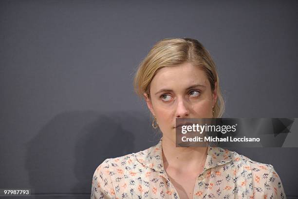 Actress Greta Gerwig appears at the Apple Store Soho as part of the Meet the Actors series on March 23, 2010 in New York City.