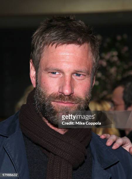 Actor Aaron Eckhart attends "Grayce by Molly Sims the Collection" at Henri Bendel on March 23, 2010 in New York City.