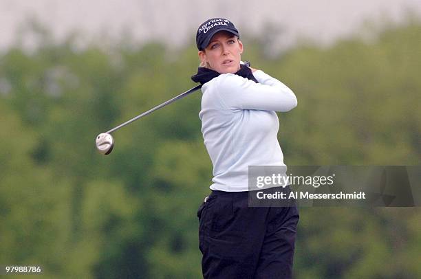 Cristie Kerr drives off the second tee April 30 in the rain-delayed third round of the 2005 Franklin American Mortgage Championship in Franklin, TN.