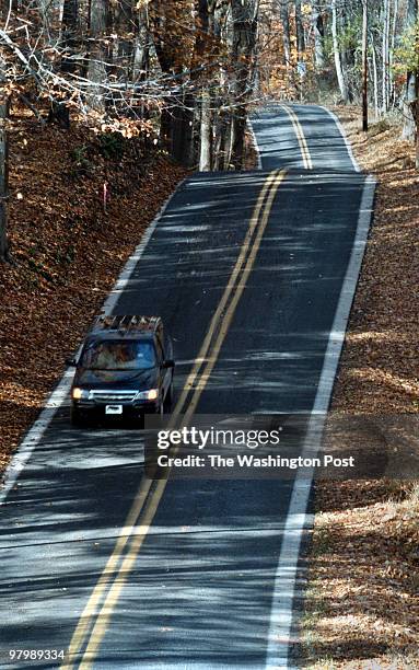 College Avenue and New Cut Road in Ellicott City, MD--PHOTOGRAPHER-MARVIN JOSEPH/TWP--CAPTION-For a story on hillhopping -- speeding up a hill until...