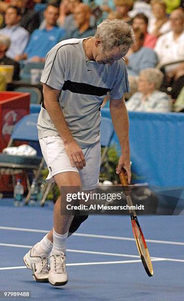 John McEnroe competes in the third annual Mercedes-Benz Classic charity event held at the St. Pete Times Forum in Tampa, Florida on April 5, 2006.