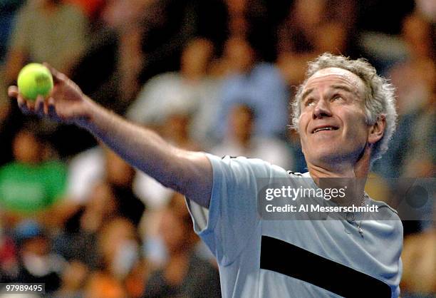 John McEnroe competes in the third annual Mercedes-Benz Classic charity event held at the St. Pete Times Forum in Tampa, Florida on April 5, 2006.