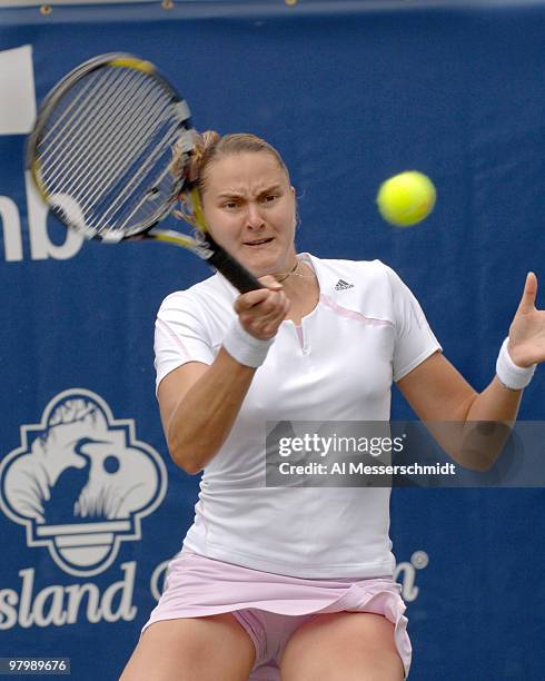 Nadia Petrova defeats Francesca Schiavone 6-4 6-4 April 9 in the finals of the 2006 WTA Bausch and Lomb Championship at Amelia Island Plantation,...