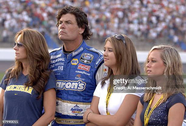 Michael Waltrip with wife, Buffy and daughters Caitlin and Margaret, before the Carquest Auto Parts 300 Busch series race on May 26, 2006 at Lowe's...