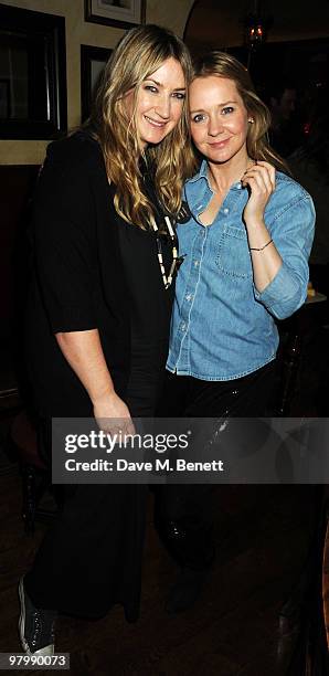 Anya Hindmarch and Kate Reardon attend the Vogue Pub Quiz hosted by Anya Hindmarch at The Bag & Bottle on March 23, 2010 in London, England.