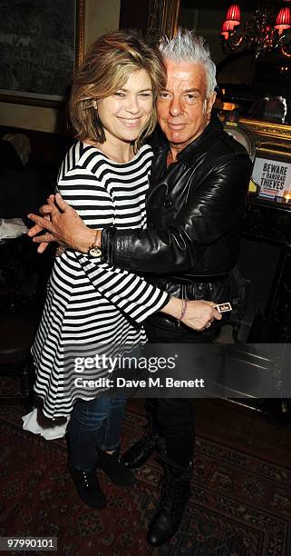 Sarah Standing and Nicky Haslam attend the Vogue Pub Quiz hosted by Anya Hindmarch at The Bag & Bottle on March 23, 2010 in London, England.