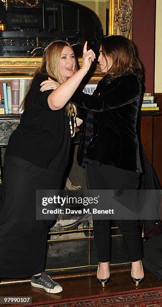 Anya Hindmarch and Alexandra Shulman attend the Vogue Pub Quiz hosted by Anya Hindmarch at The Bag & Bottle on March 23, 2010 in London, England.