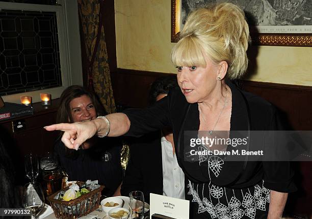 Barbara Windsor attends the Vogue Pub Quiz hosted by Anya Hindmarch at The Bag & Bottle on March 23, 2010 in London, England.