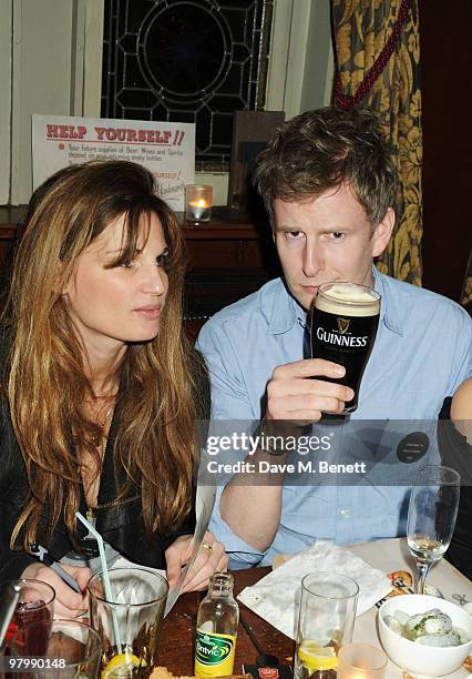 Jemima Kahn and Patrick Kielty attend the Vogue Pub Quiz hosted by Anya Hindmarch at The Bag & Bottle on March 23, 2010 in London, England.