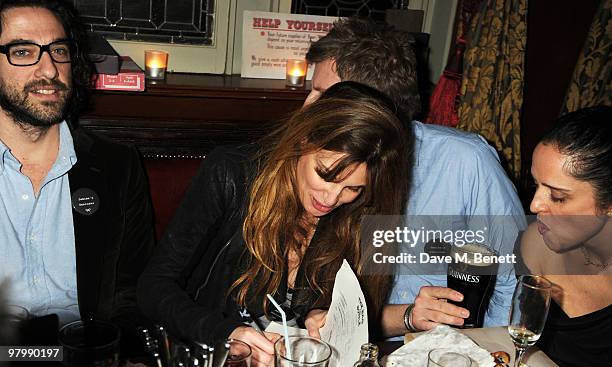 Luke Janklo, Jemima Kahn, Patrick Kielty and Suzie Murphy attend the Vogue Pub Quiz hosted by Anya Hindmarch at The Bag & Bottle on March 23, 2010 in...