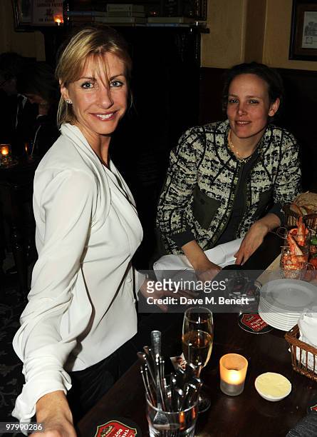 Lisa Hogan and Bay Garnett attend the Vogue Pub Quiz hosted by Anya Hindmarch at The Bag & Bottle on March 23, 2010 in London, England.