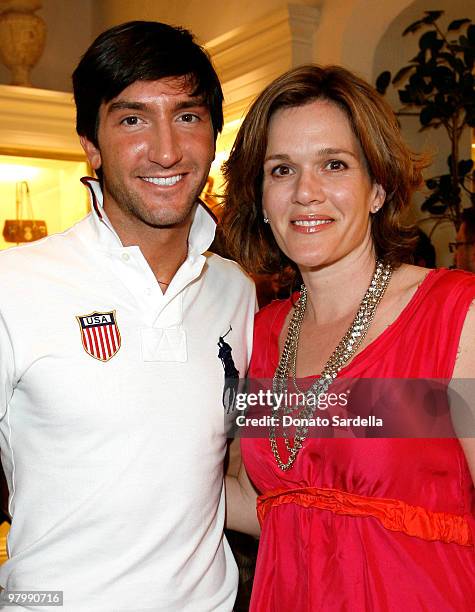 Gold medalist figure skater Evan Lysacek and actress Catherine Dent attend the celebration of Olympic gold medalist Evan Lysacek's victory at Ralph...