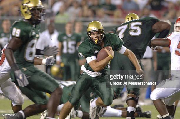 South Florida freshman quarterback Matt Grothe rushes upfield against Rutgers September 29, 2006 in Tampa. Rutgers won 22 - 20 to remain undefeated.