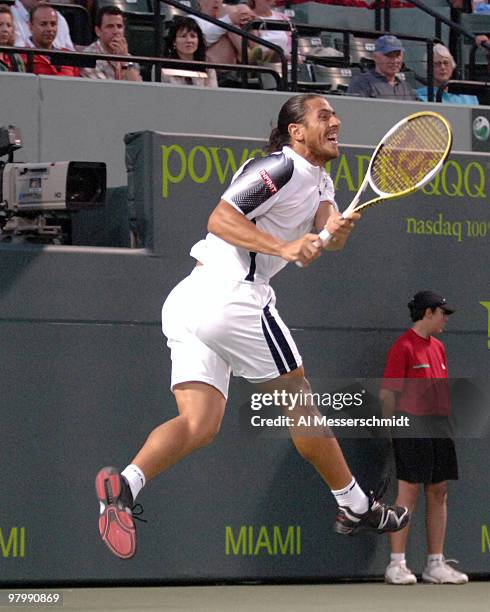 Guillermo Canas at the 2007 Sony Ericsson Open men's semi-finals at the Tennis Center at Crandon Park in Key Biscayne, Flordia. Canas upset Ivan...